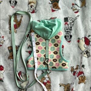 Colorful Donut Pattern Dog Harness and Leash